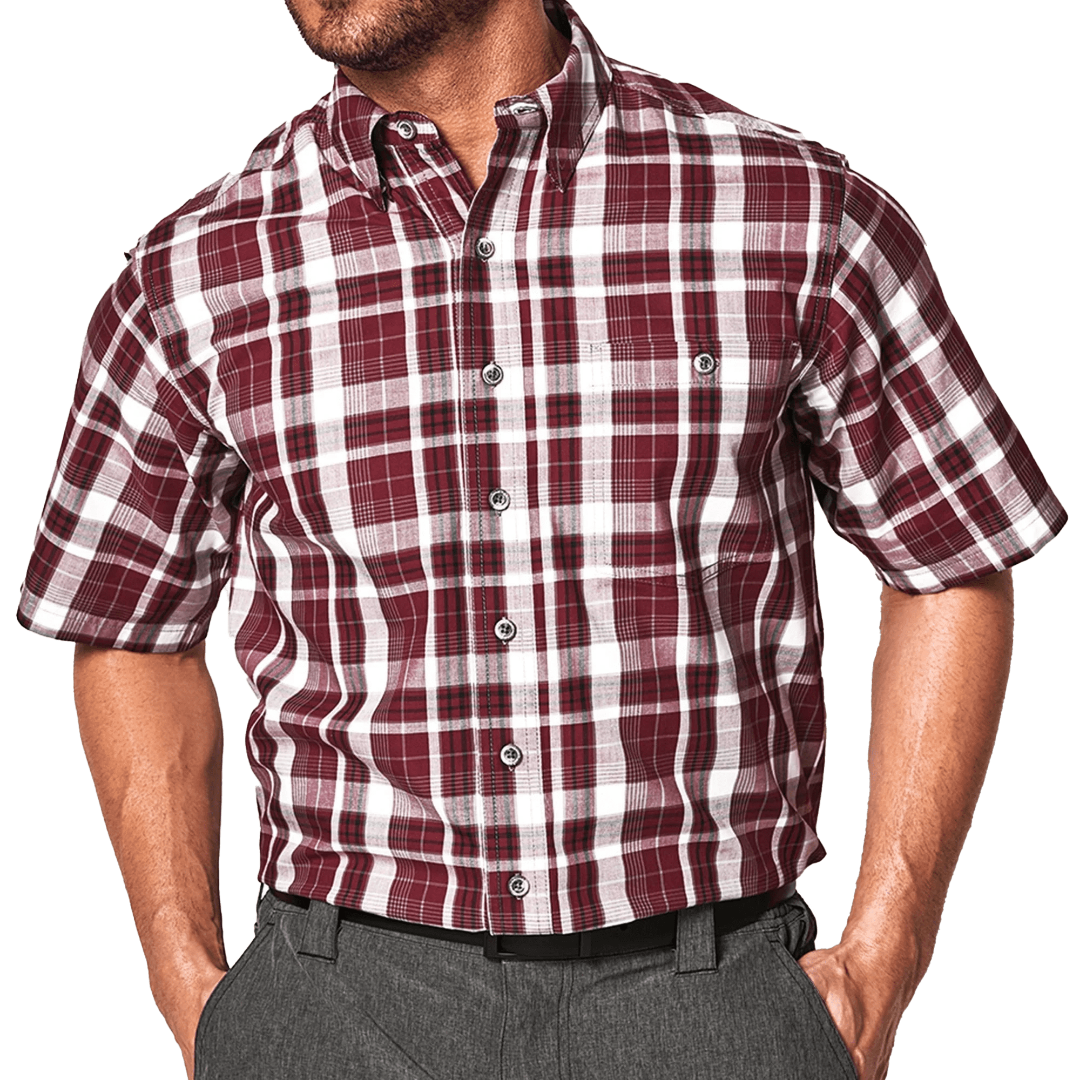Gameguard Men's Maroon Plaid Red Shirt