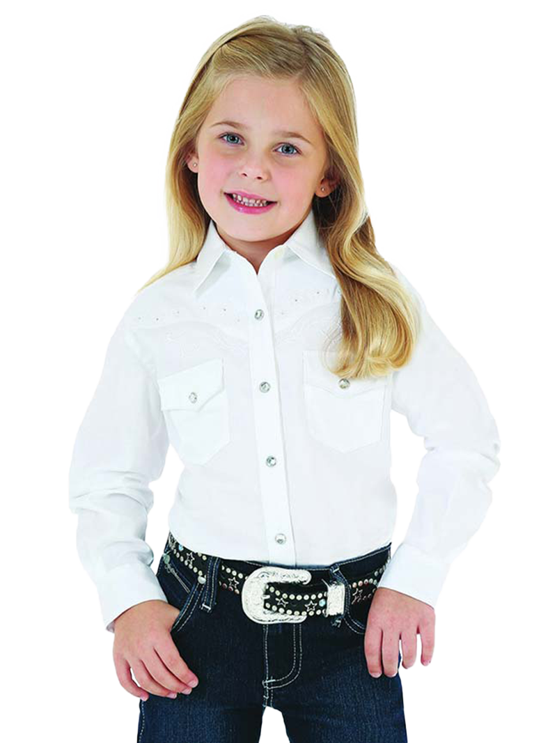 Wrangler Girls Rhinestone Western Shirt