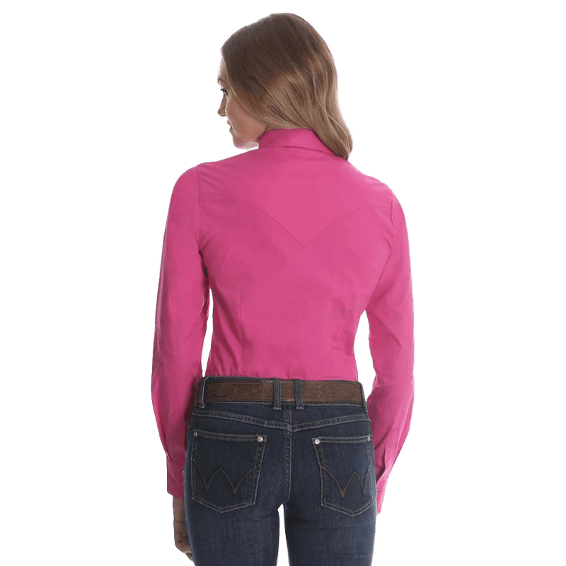Wrangler Ladies Western Snap Pink Back Yokes Shirt