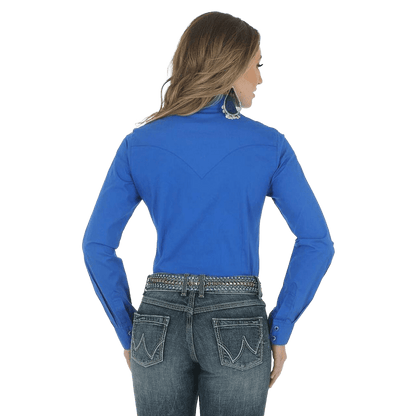 Wrangler Ladies Western Snap Royal Blue Shirt