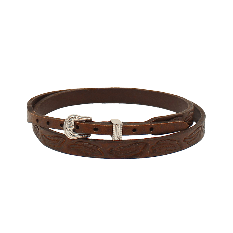 M&amp;F Brown Twister Leather Hatband
