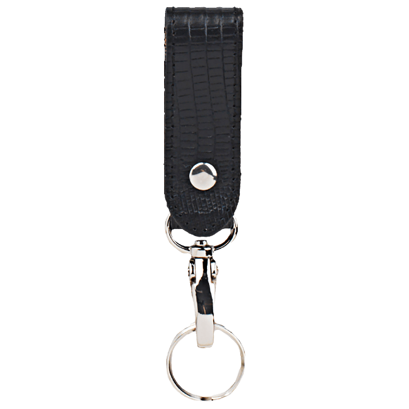Ariat M&amp;F Lizard Print Black Ring Keychain