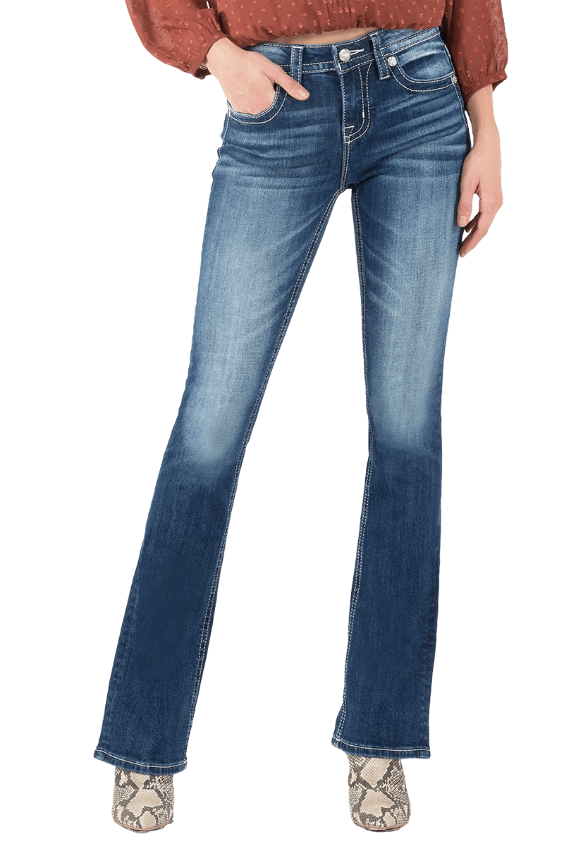 Miss Me Distressed M Chloe Mid Rise Boot Cut Jeans
