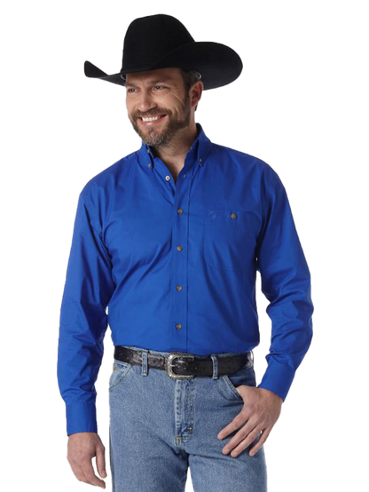 Wrangler George Strait Royal Blue Solid Shirt