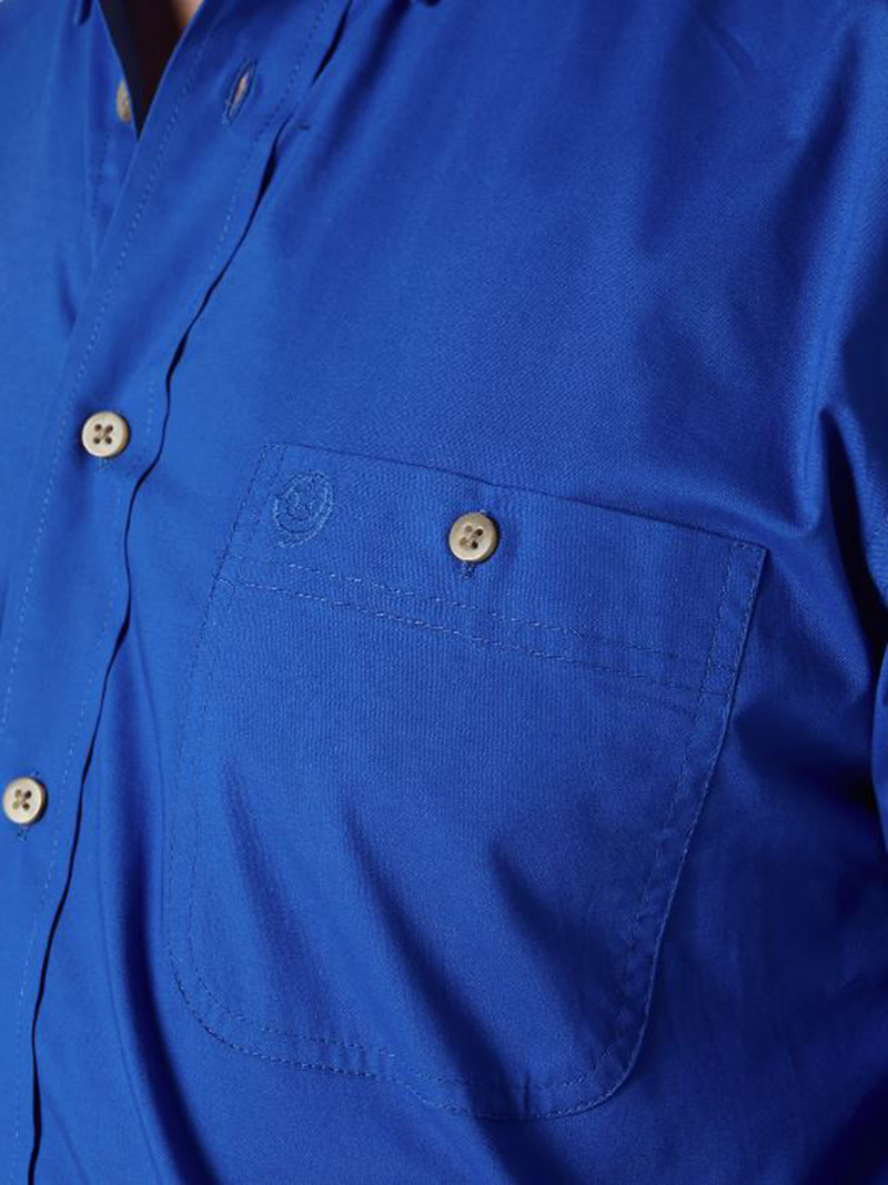 Wrangler George Strait Royal Blue Solid Shirt