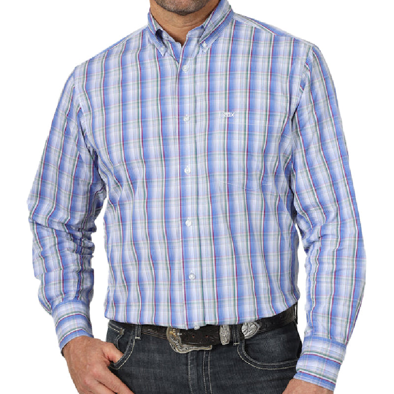 Wrangler Men's Checotah Striped Long Sleeve Snap Shirt