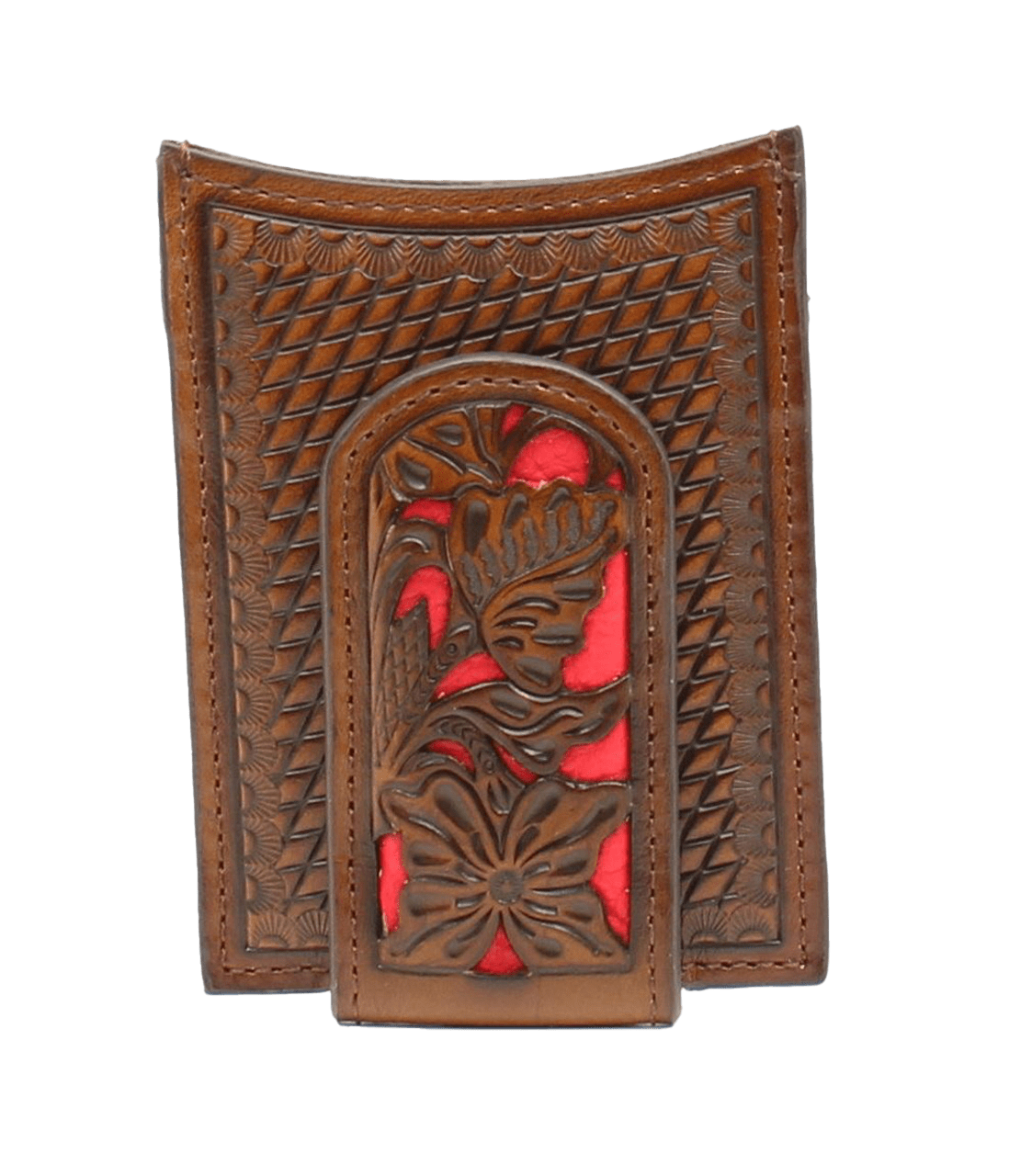 Nocona Men's Underlay Money Clip Brown Wallet