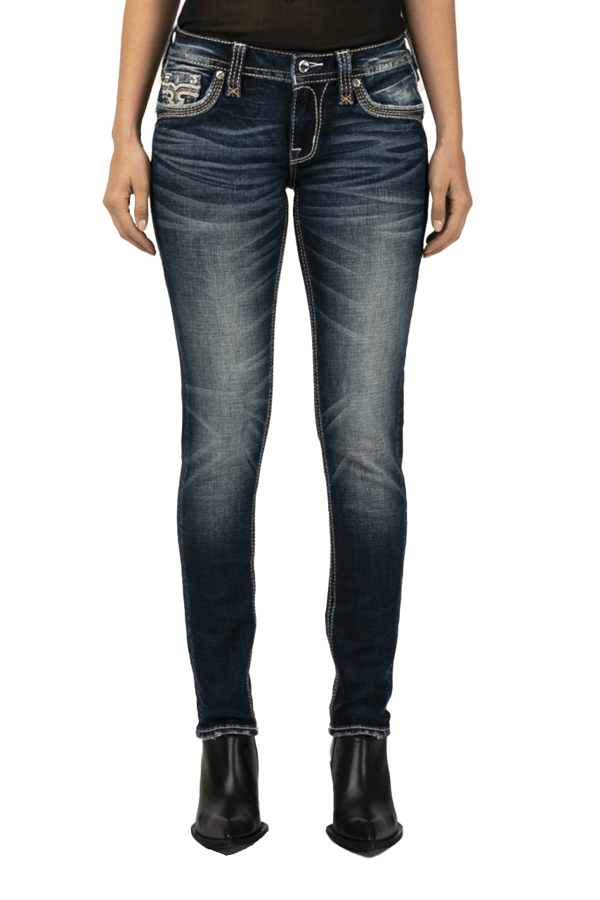 Rock Revival Hibiscus Skinny Jeans