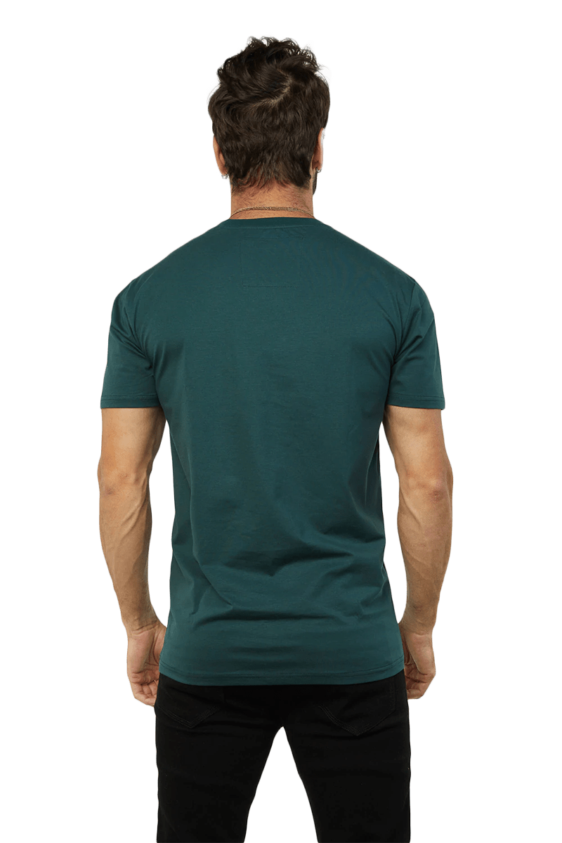 Platini Men's Teal Cotton Rhinestone T-Shirt