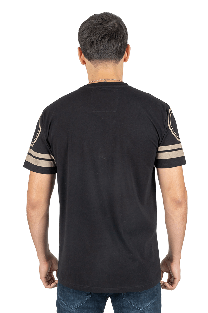 Platini Men's Cotton Black Rhinestone T-shirt