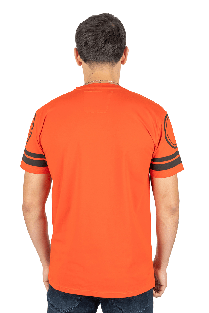 Platini Men's Orange Cotton Rhinestone T-Shirt