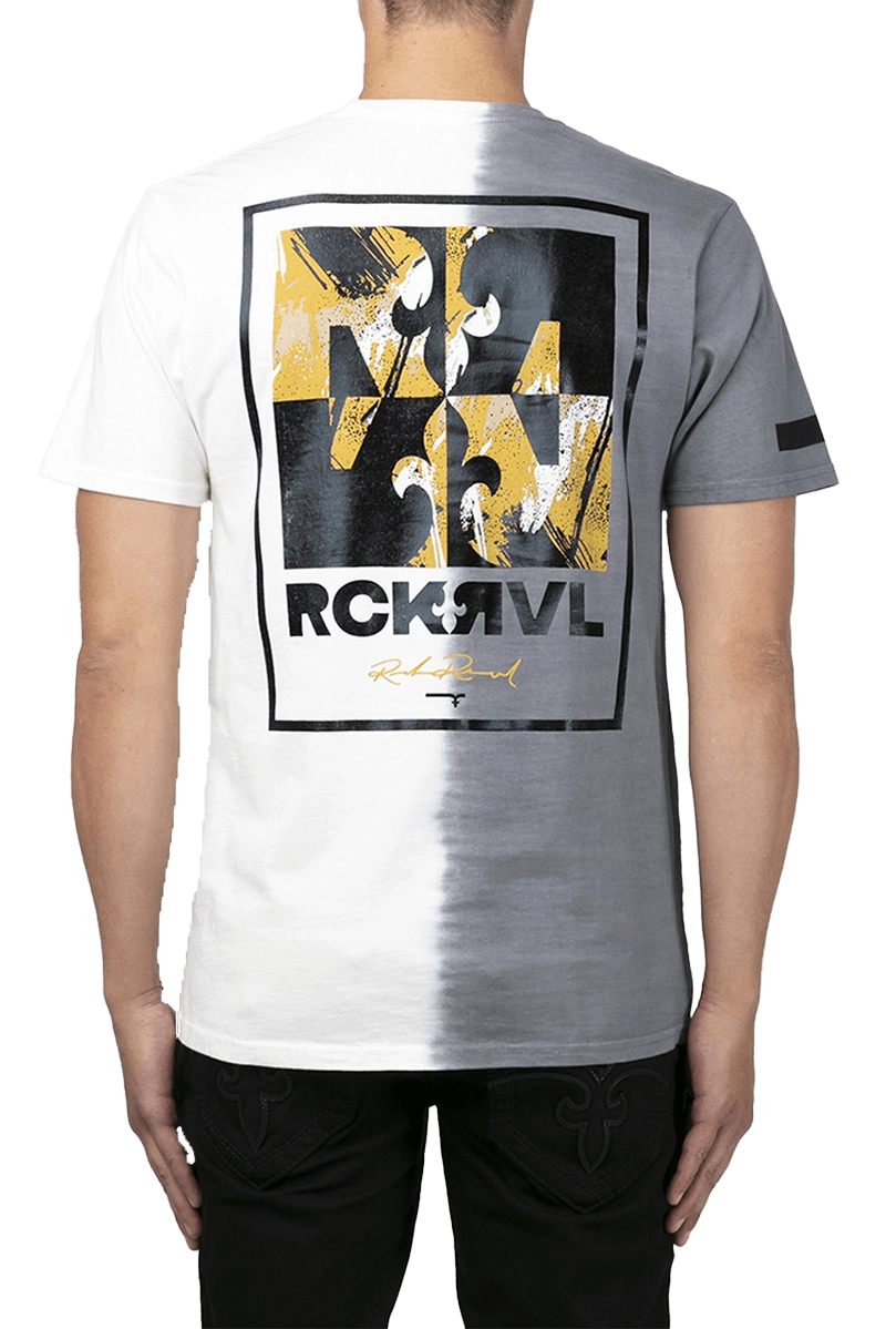 Rock Revival Men's Wells In White Grey Tie Dye T-Shirts