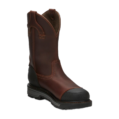Justin Men s Warhawk Brown Composite Toe Work Boots Durable and Comfortable Western Style Footwear