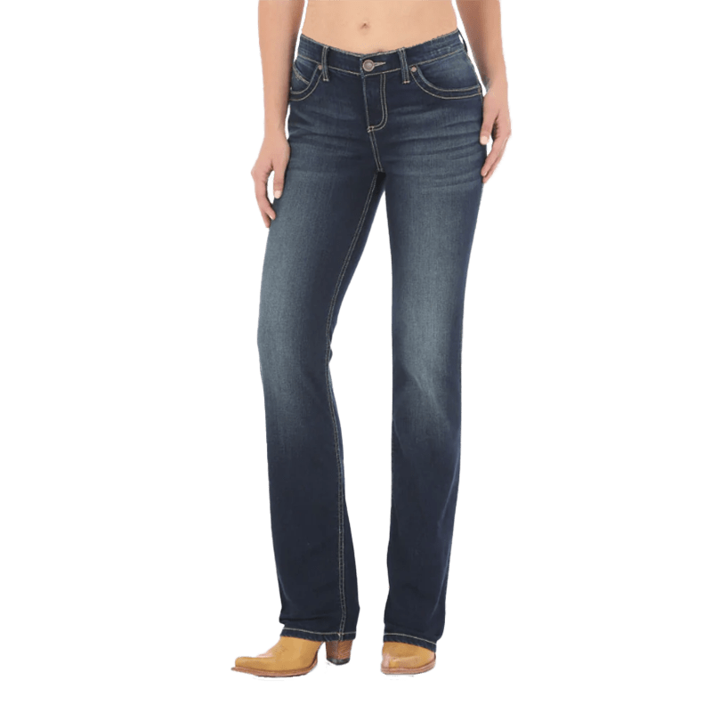 Wrangler Ladies Q-Baby Ultimate Riding Dark Blue Jeans