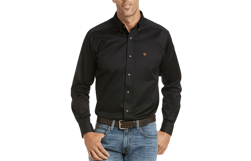 Ariat Men's Black Solid Twill Fitted Shirt