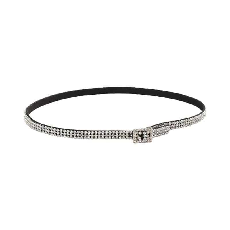 3D Unisex Clear Crystal Fashion White Hatband