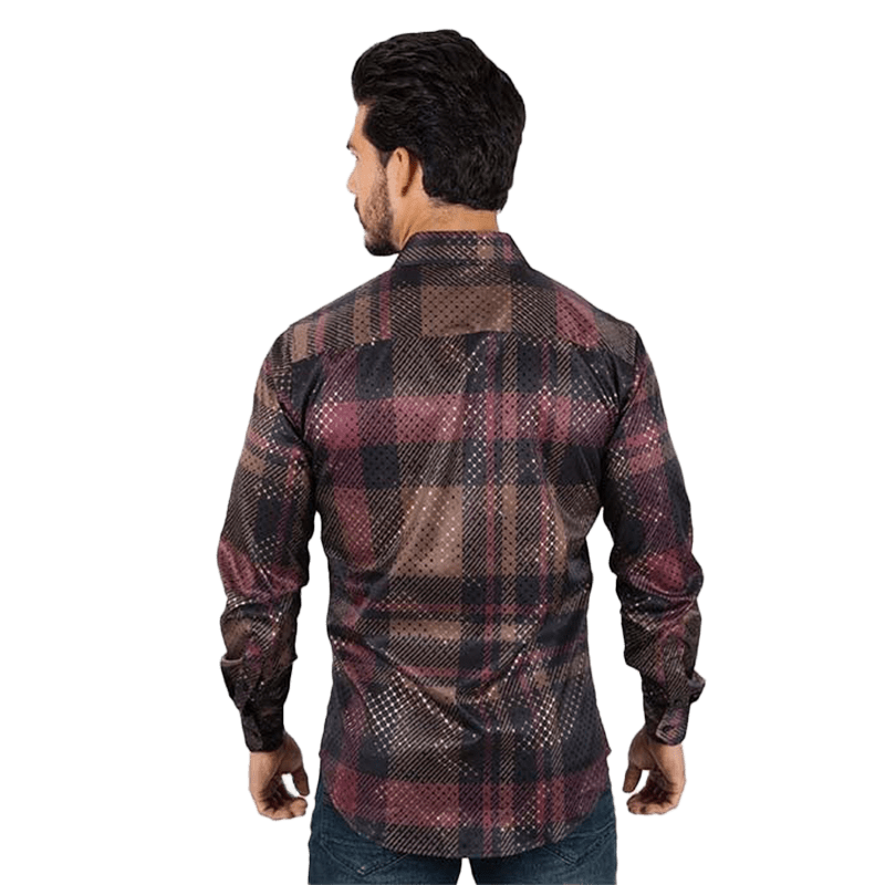 Platini Men's Fashion Long Sleeve Multicolor Shirt