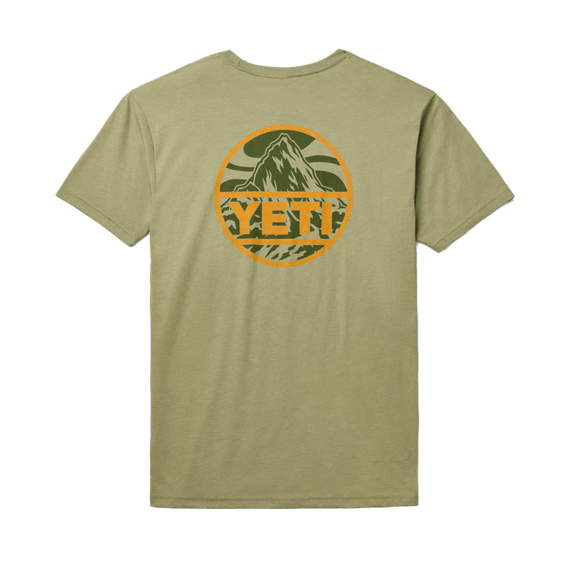 Yeti Men's Mountain Badge Short Sleeve Olive T-Shirt
