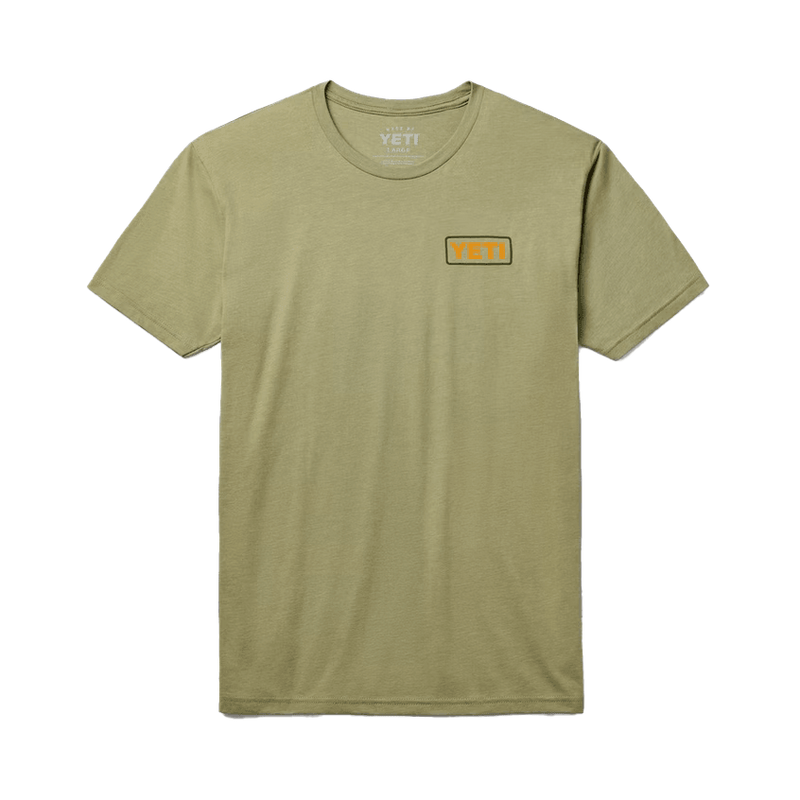 Yeti Men's Mountain Badge Short Sleeve Olive T-Shirt