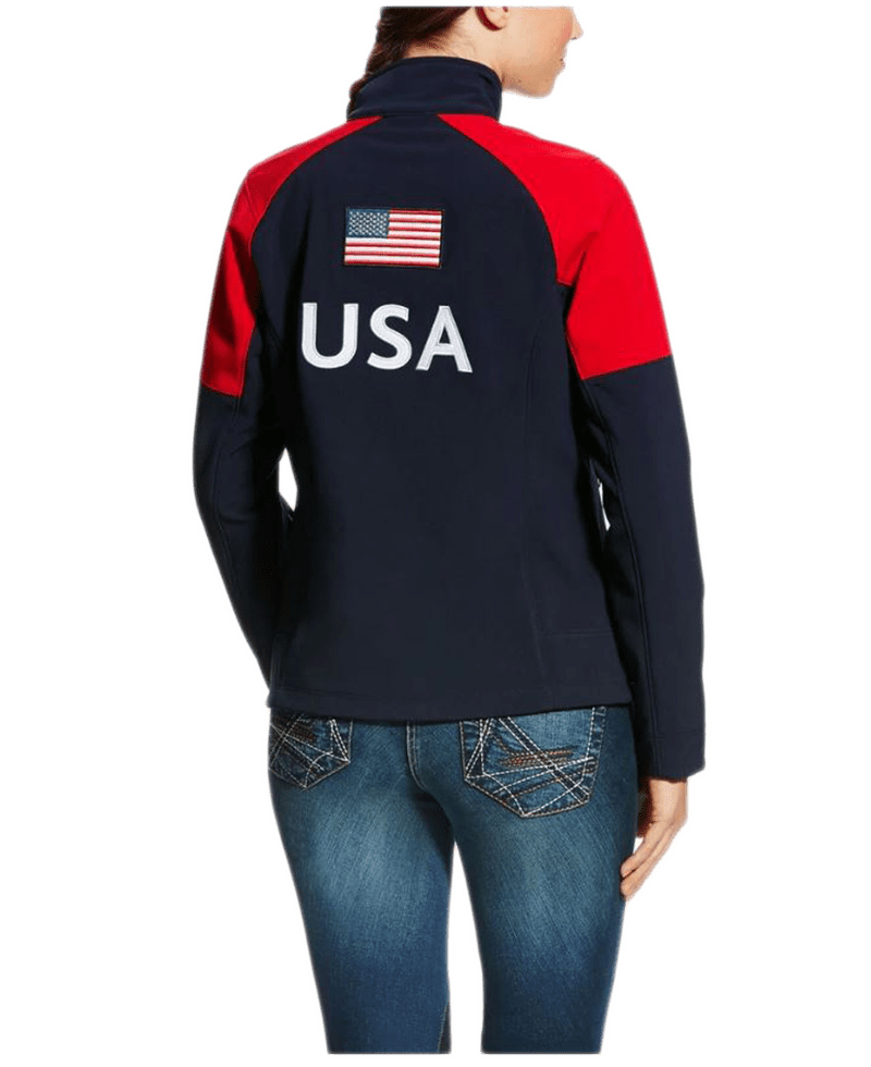 Ariat Women's Global Team USA Navy & Red Softshell Jacket
